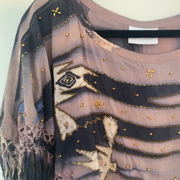 Ana Mori Hand Dyed Batik Totem Bird Maxi Dress - Picture 4 of 12